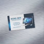 Computerbureaublad | Moderne digitale technologie Magnetisch Visitekaartje (Voorbeeld)