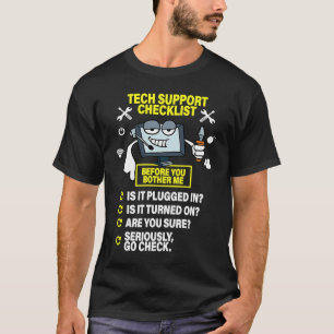 Computerchecklist technische ondersteuning IT-comp T-shirt
