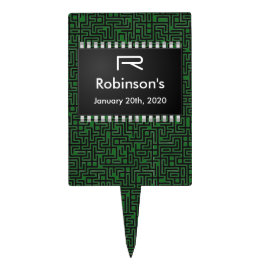 Computerchip op groen bord +Voeg uw informatie toe Taarttopper