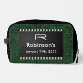 Computerchip op groen bord +Voeg uw informatie toe Toilettasje (Voorkant)