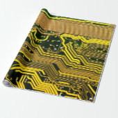 computercircuit-boardtelecommunicatie, abstract,a cadeaupapier (Uitgerold)