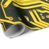 computercircuit-boardtelecommunicatie, abstract,a cadeaupapier (Rol Hoek)