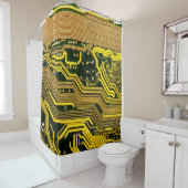 computercircuit-boardtelecommunicatie, abstract,a douchegordijn (In situ)