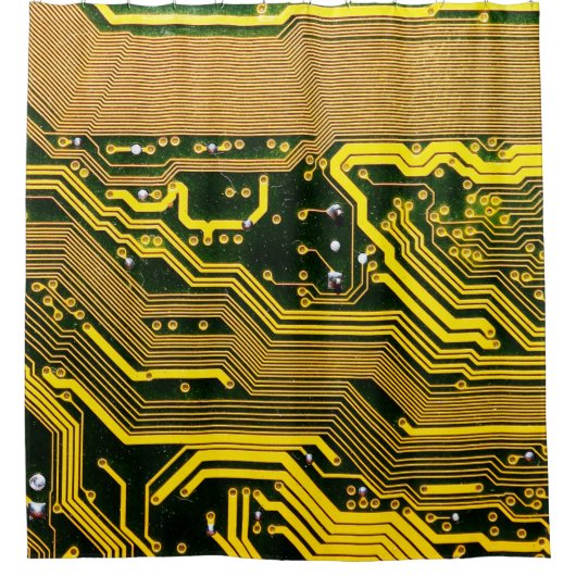 computercircuit-boardtelecommunicatie, abstract,a douchegordijn (Voorkant)