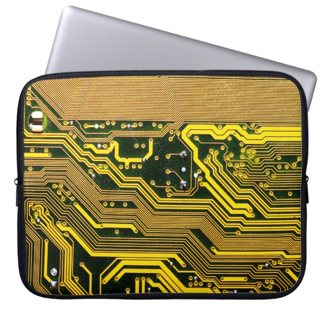 computercircuit-boardtelecommunicatie, abstract,a laptop sleeve (Voorkant)