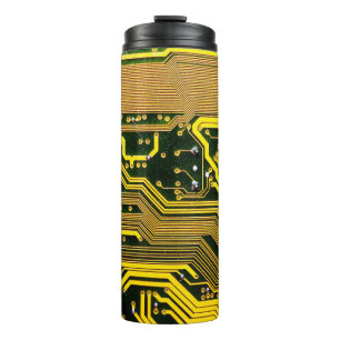 computercircuit-boardtelecommunicatie, abstract,a thermosbeker