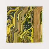 computercircuit-boardtelecommunicatie, abstract,a wandkleed (Voorkant (horizontaal))