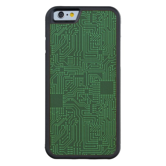 Computercircuit Carved Wood iPhone Hoesje (Achterkant)
