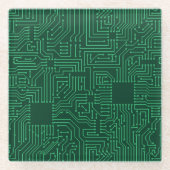 Computercircuit Glazen Onderzetter (Voorkant)