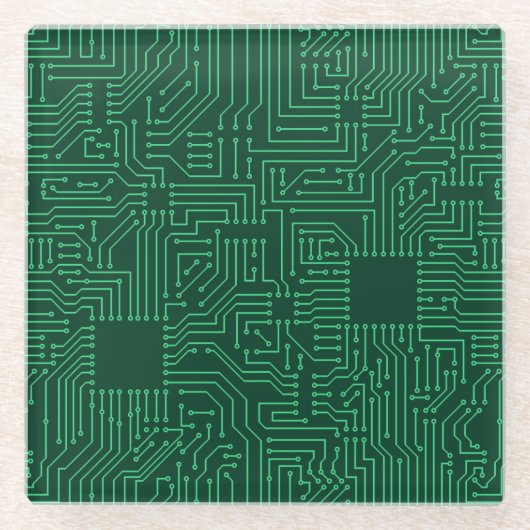 Computercircuit Glazen Onderzetter (Voorkant)