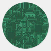 Computercircuit Ronde Sticker (Voorkant)