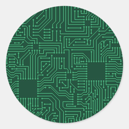 Computercircuit Ronde Sticker (Voorkant)