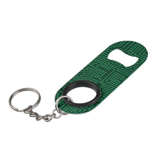 Computercircuit Sleutelhanger Flessenopener (Voorkant Gekanteld)