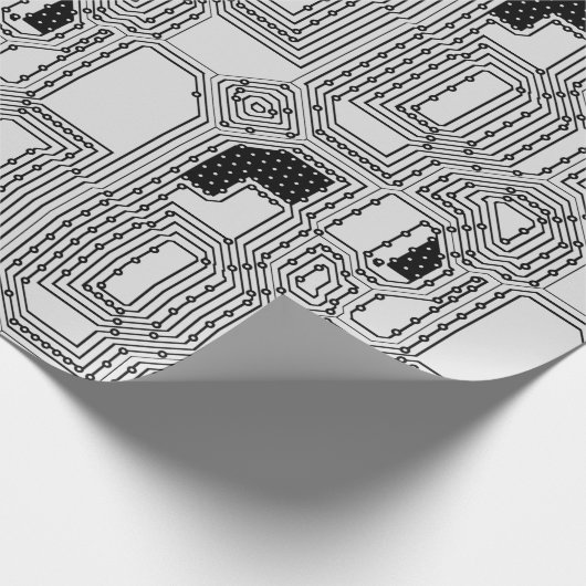 Computercircuits en -technologie cadeaupapier (Hoek)