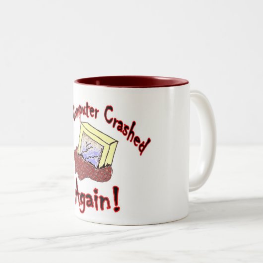 Computercrash Tweekleurige Koffiemok (Voorkant rechts)