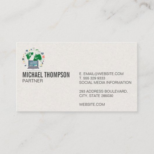 computerdata-analist | Technische informatie Visitekaartje (Achterkant)