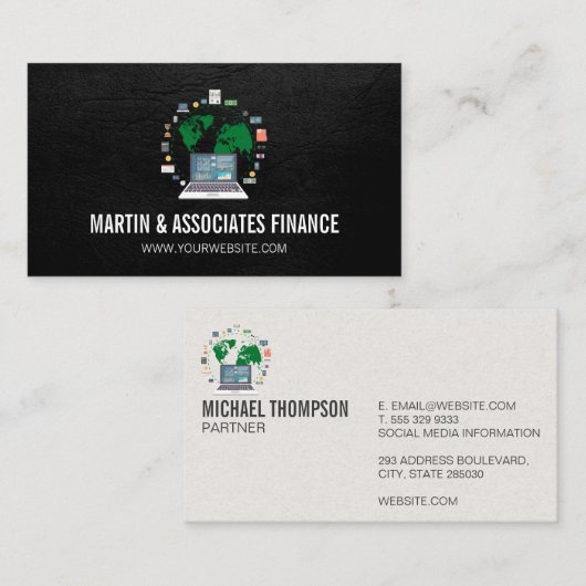 computerdata-analist | Technische informatie Visitekaartje (Voorkant / Achterkant)