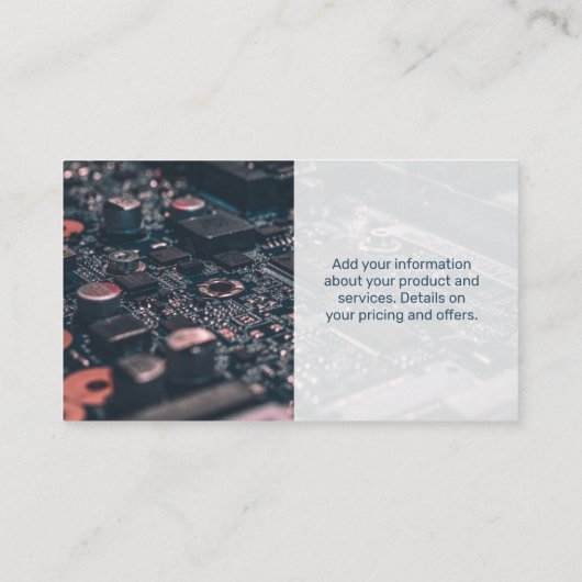 Computerdesktop | moederbordtechnologie visitekaartje (Achterkant)