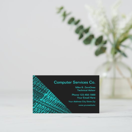 Computerdiensten Visitekaartje (Staand voorkant)