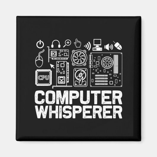 Computerfluisteraarshirt Tech Support Nerds Geek Magneet (Voorkant)
