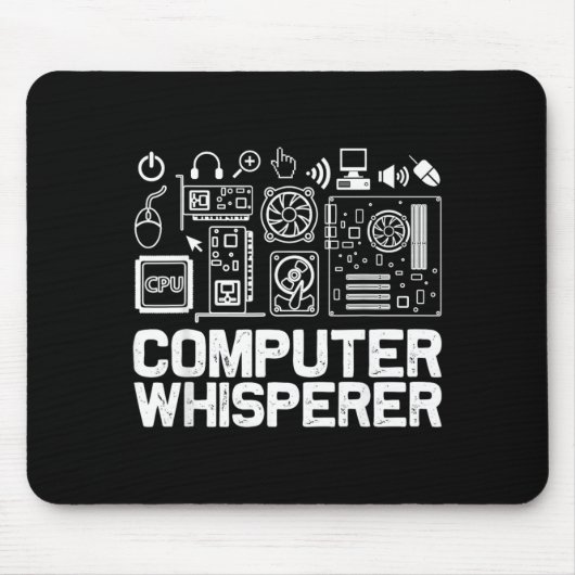 Computerfluisteraarshirt Tech Support Nerds Geek Muismat (Voorkant)