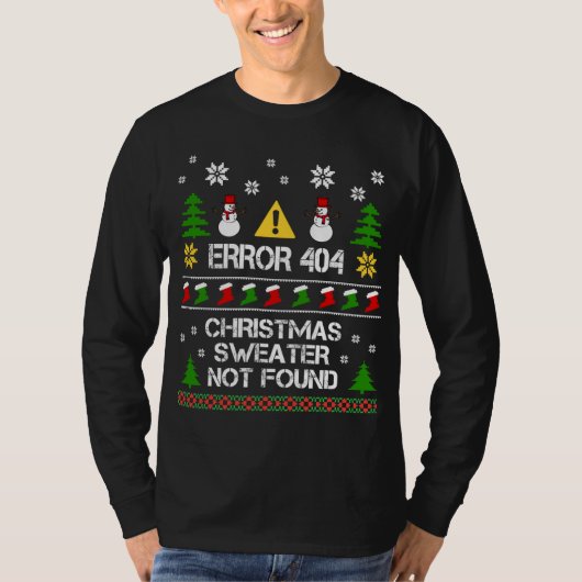 Computerfout 404 kerstkeuken niet gevonden Chr T-shirt (Voorkant)