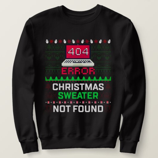 Computerfout 404 Ugly kerstSweater Trui (Design voorkant)