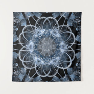 Computerfractale illustratie van de grijze blauwe wandkleed