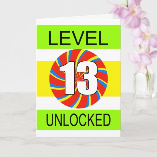 Computergamer van de 13e verjaardag kaart (Orchidee)