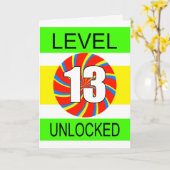 Computergamer van de 13e verjaardag kaart (Gele Bloem)