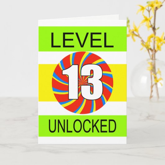 Computergamer van de 13e verjaardag kaart (Gele Bloem)