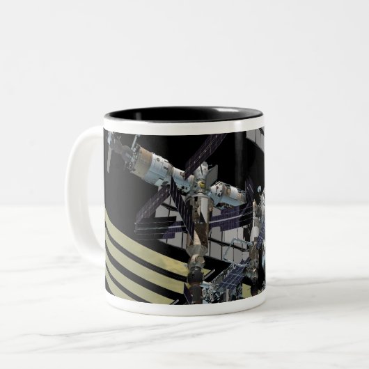 Computergegenereerd uitzicht 14 tweekleurige koffiemok (Voorkant links)