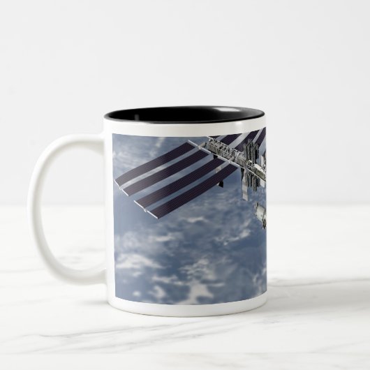 Computergegenereerd uitzicht 2 tweekleurige koffiemok (Links)