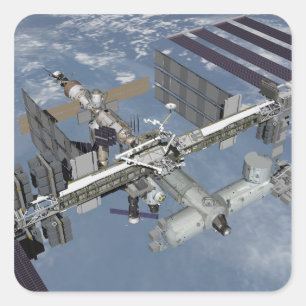 Computergegenereerd uitzicht 4 vierkante sticker