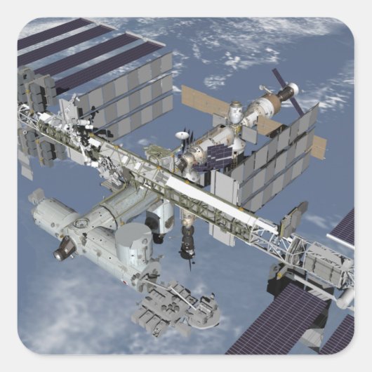 Computergegenereerd uitzicht 5 vierkante sticker (Voorkant)