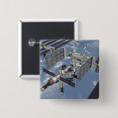 Computergegenereerd uitzicht 6 vierkante button 5,1 cm (Voorkant /achterkant)