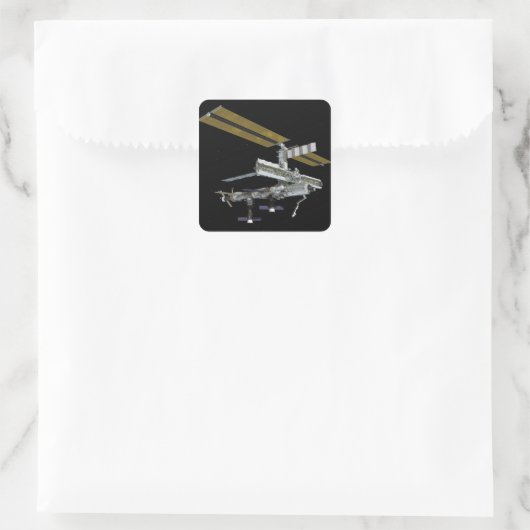 Computergegenereerd uitzicht vierkante sticker (Tas)