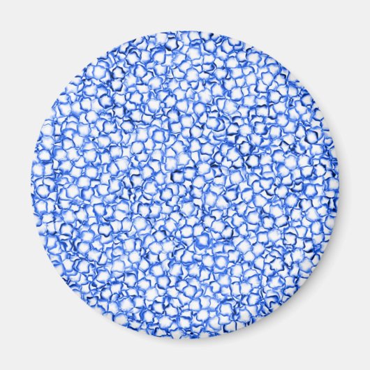 Computergegenereerde Blauwe Bloemblaadjes Magneet (Voorkant)