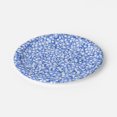 Computergegenereerde Blauwe Bloemblaadjes Papieren Bordje (Gekanteld)