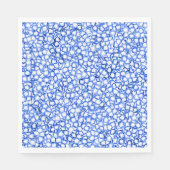Computergegenereerde Blauwe Bloemblaadjes Servet (Voorkant)