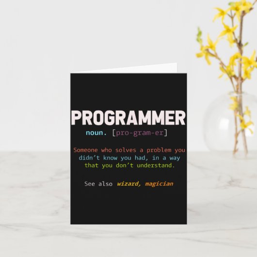 Computergek Nerd Cadeau Grappig programmeur Kaart (Gele Bloem)