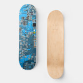 Computergek printplaat blauw skateboard (Voorkant)