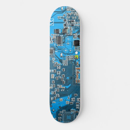 Computergek printplaat blauw skateboard (Voorkant)