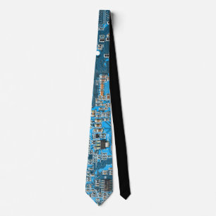 Computergek printplaat blauw stropdas