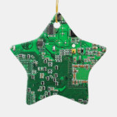 Computergek printplaat groen keramisch ornament (Voorkant)