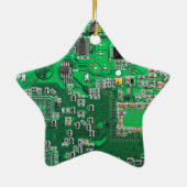 Computergek printplaat groen keramisch ornament (Achterkant)