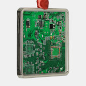 Computergek printplaat groen metalen ornament (Rechts)