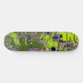 Computergek printplaat neon geel skateboard (Horizontaal)