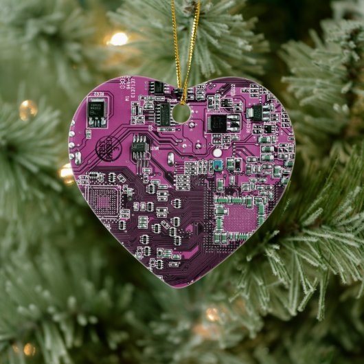 Computergek printplaat paars keramisch ornament (Boom)