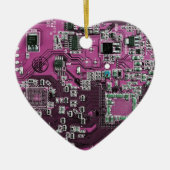 Computergek printplaat paars keramisch ornament (Voorkant)